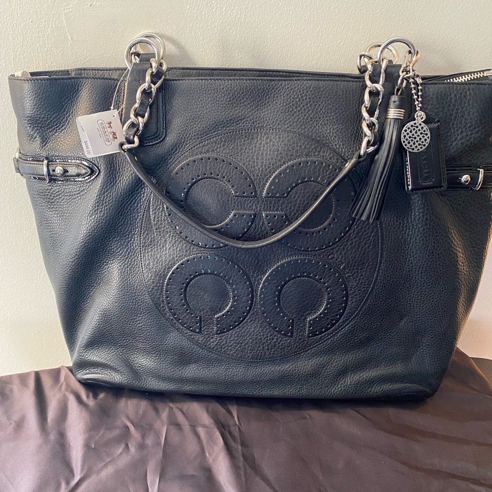 Genuine Pebble Leather Coach Bag